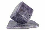 Polished Purple Charoite Cube with Base - Siberia #243435-1